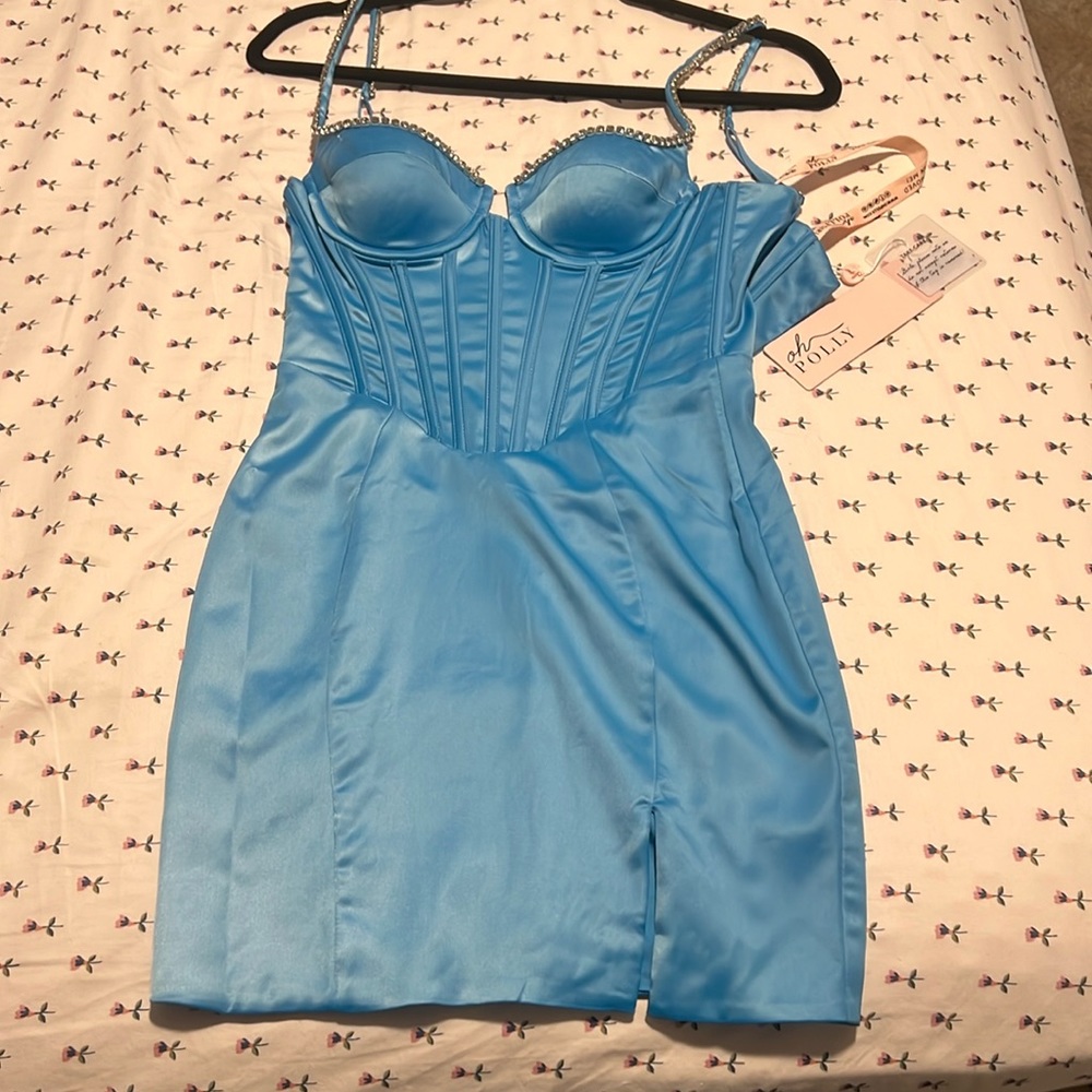 NEW OH POLLY DRESS - NEVER WORN - NEW WITH TAGS - SIZE 4 - BLUE